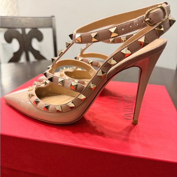 Valentino P45 Poudre Rockstud 100mm Slingback High-Heel Pumps - Picture 4 of 12